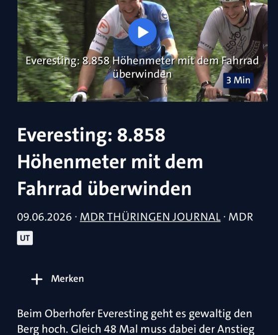 Everesting Challenge ARD Mediathek